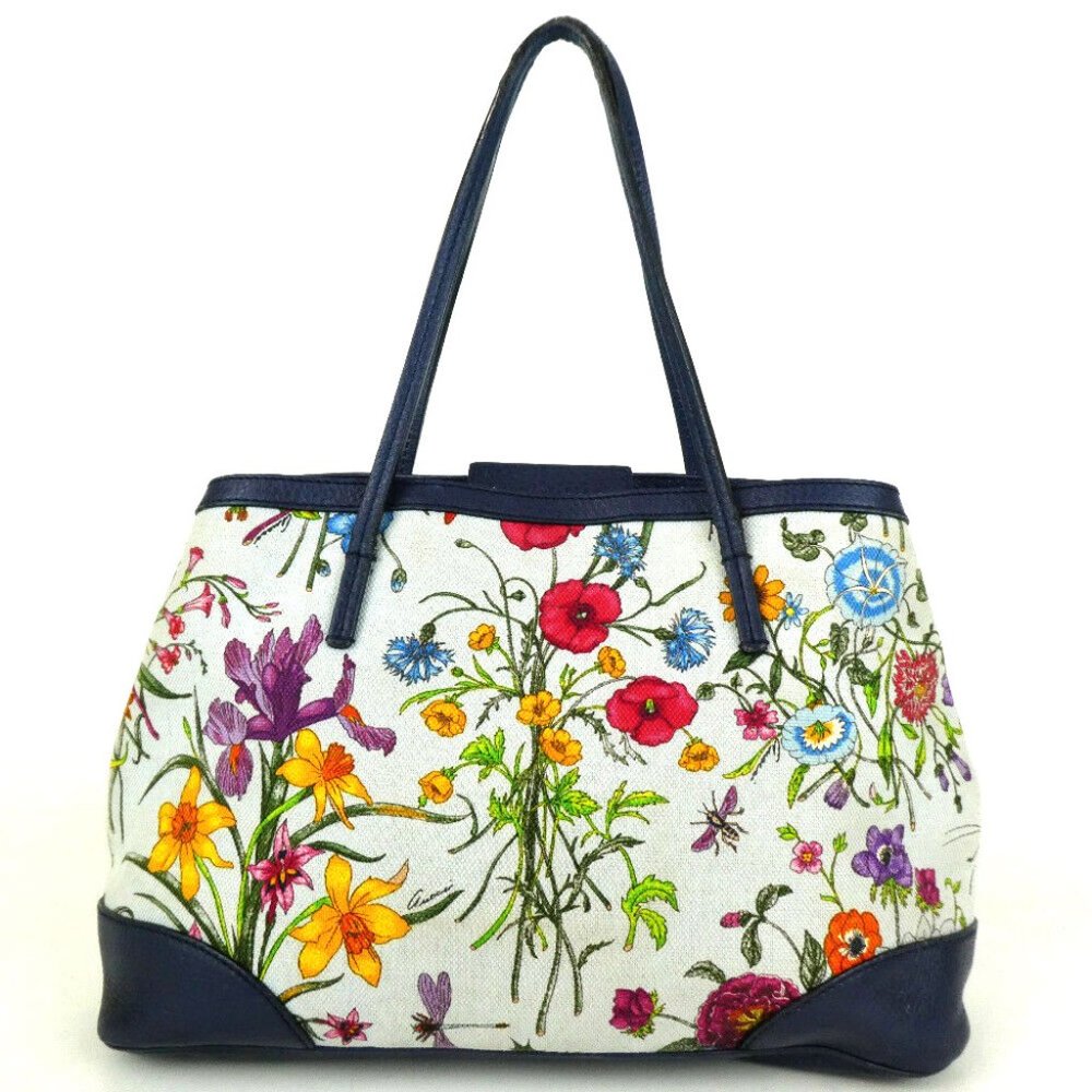 Auth Gucci Flora Tote Bag Canvas #5422G22